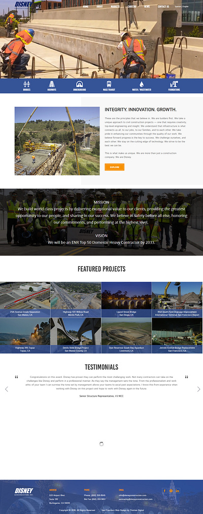 Disney Construction design web design wordpress