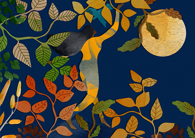 Autumn illustration watercolour