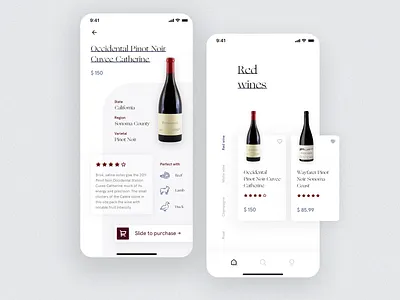 Wine Shop App animals app app design card clean design ecommerce flat icon minimal mobile navbar shop sketch typogaphy ui uidesign ux ux design wine