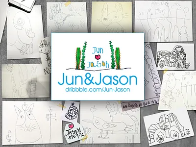 Jun&Jason's Logo design illustration logo