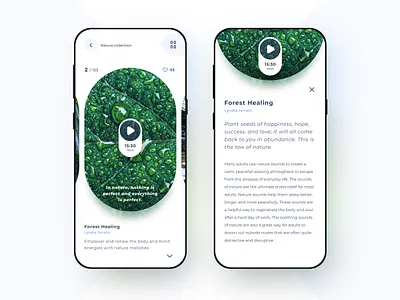 Meditation App - 2 / 3 app app design clean concept energy figma interface meditation mobile modern mood music nature relax sound ui ui design uidesign uiux yoga