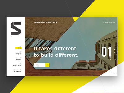 Website Mockup for Synapse - Rethink Real Estate architecture development investments investors real estate web webdesign website