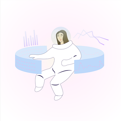 Data Visualization astronaut charts data design graphs illustration information information design space user research vector visual woman woman illustration