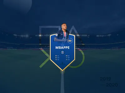 Soccer game card badge blue design fifa flat football game graphic design illustration logo minimal psg soccer sports ui