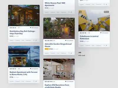Info card 045 card daily ui element product travel web
