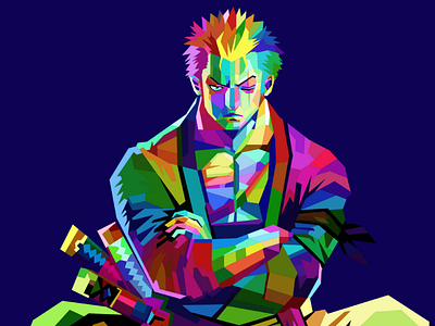 WPAP Zoro (One piece) anime colorful illustrator one piece pop art vector wpap