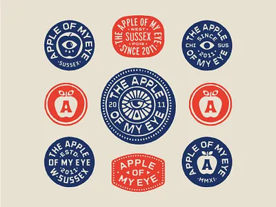Apple Of My Eye II apparel apple art badge branding design dribbble eye graphic design hand drawn identity illustration lock up lockup logo marks portfolio typography vector