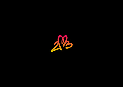 2B3 2 2b3 3 art b branding bureau design heart lettering like line logo space studio to be free typography vector
