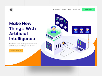 AI Create artificial intelligence artwork banner create design gradient illustration process server vector web web service