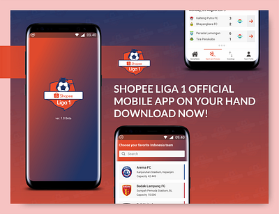 SHOPEE LIGA 1 OFFICIAL MOBILE APP BY YOSAFAT DHIMAS coreldraw coreldraw x8 graphic design mobile app design ui design ui ux design ux design