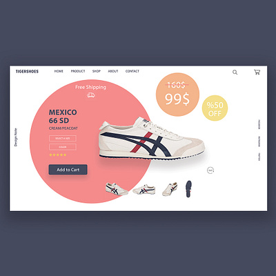 tigershoes clean design product page ui web