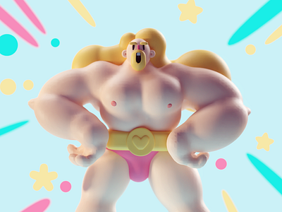 Wrestler Poster b3d blender fighter metaballs pose poster wrestler