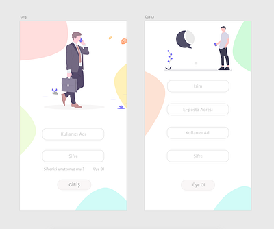 Giris Ekranı clean design ui