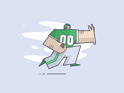 Go Green Birds cartoon eagles football illustration line art nfl philadelphia sports