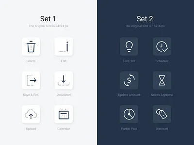 Financial Form Builder – Icon Set calendar delete discount download edit exit hint icon icon set icons iconset linear paid schedule upload