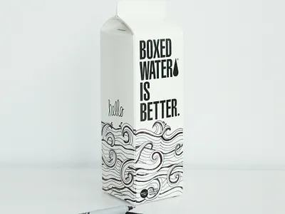 boxed water is better branding design flat minimal typography