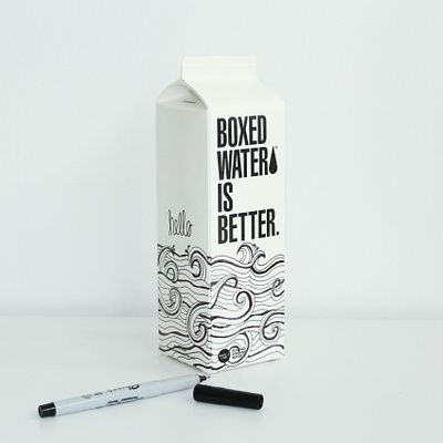 boxed water is better branding design flat minimal typography