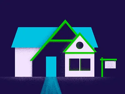 Mortgage business flat graphic house illustration minimal texture vector