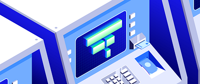 Financial Services - Solutions Brief atm cash financial financial services gradient illustration illustrator industry isometric screen solutions tech vector