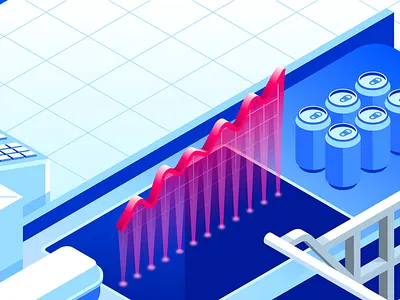 Retail/E-Commerce - Solutions Brief e commerce gradient grocery illustration illustrator isometric retail scanner shopping cart vector