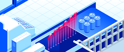 Retail/E-Commerce - Solutions Brief e commerce gradient grocery illustration illustrator isometric retail scanner shopping cart vector