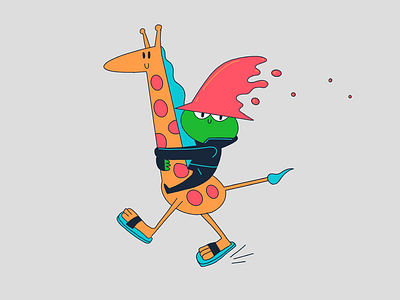 Commuter bike character design commute commuter dmv giraffe illustration