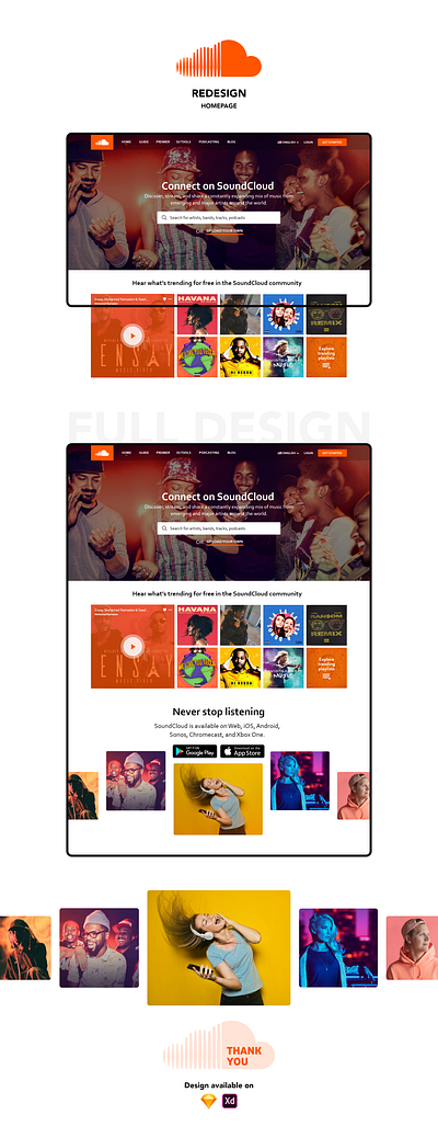 SoundCloud Homepage Redesign UX/UI design redesign ui ux web webdesign