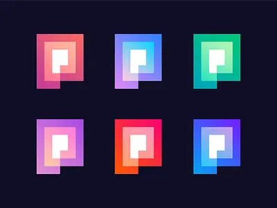 PORTALS color exploration branding logos mark icon app modern futurist logo design p monogram geometric spiral portal tunnel gradient colors uagmented reality ar tech vadim carazan brand brands