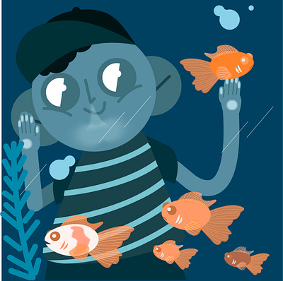 aquarium boys children book illustration childrenbook illustration