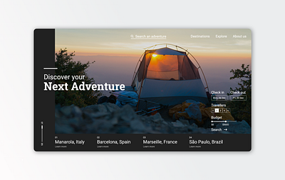 Adventure tourism website concept design ui ux web