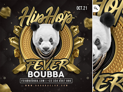 Hiphop Eve Flyer album cover dance fever flyer hip hop hiphop night panda rap rnb single