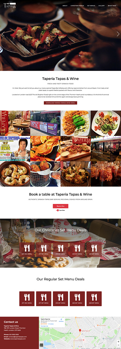 Taperia Tapas Corporate Website home page ui web designer webdesign website design websites