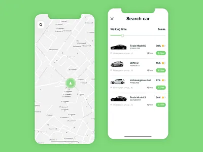 e-carsharing branding clean flat ui user ux vector web