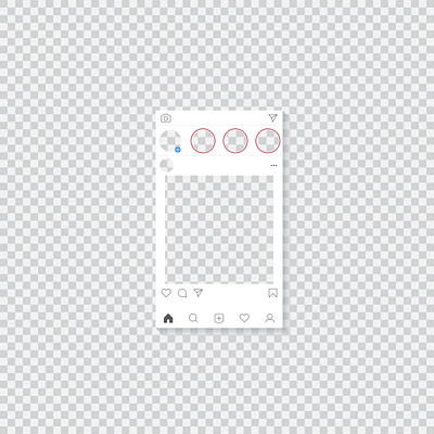 Instagram page mockup app application background design digital grid illustration instagram internet layout mockup page photo frame social media technology template transparent ui user interface vector