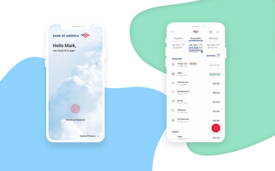 iPhone Bank of America App app design ui ux