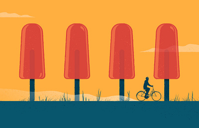 Ice cream bike color conceptual illustration icecream illustration summer summertime texture vector