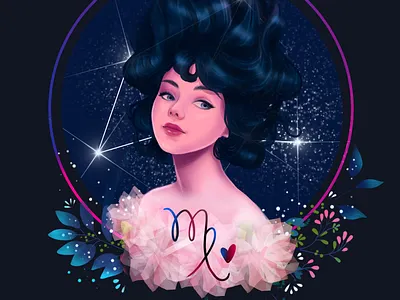Virgo girls drawing horoscope illustration procreate virgo