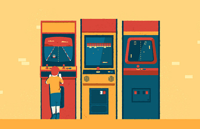 Arcade arcade game arcade machine character characterdesign children color illustration retrogaming summer summertime texture vector