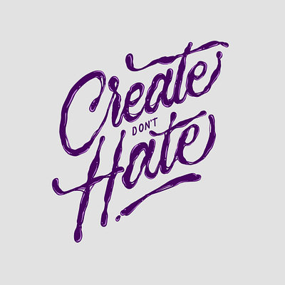 CREATE DON'T HATE design digital handlettering lettering logo procreate type