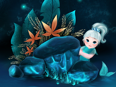 Cute little mermaid children bookart cute drawing illustration kids art mermaid procreate