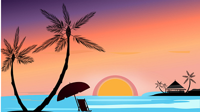 Illustrator SunSet illustration vector