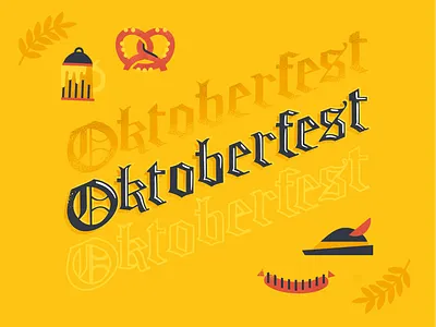 Oktoberfest beer exture mug oktoberfest pretzel sausage typography wreath