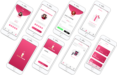 CoffeeFriends Mobile App Ui adobe xd android app android app design app coffee app design gifting app give a coffee iphone iphone app mobile app design modern design ui ux