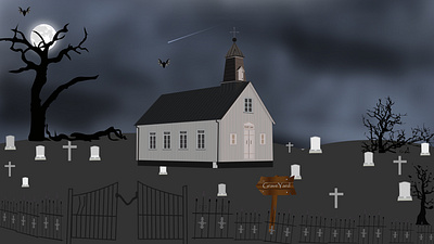 Illustrator Graveyard illustration vector