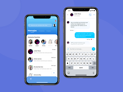 UI design for a Social App app category chat graphics icons ios message message app popular social ui usability ux
