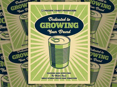 PCP Poster Post art director orange county canned foods farm graphic designer jamie stark packagedesign packagingdesign poster design silkscreen vintage