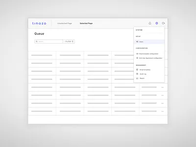 Navigation Dropdown Menu of Table / Queue dropdown dropdown menu dropdown navigation icon iconography navigation queue table design ui design ui designer ux design ux designer