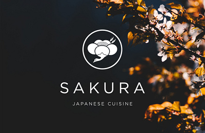 Sakura Japanese Cuisine Logo bird logo brand identity branding flower flower logo graphicdesign illustrator japan logo logo minimal minimal logo restaurant branding restaurant logo sakura sushi sushi logo visual visual design