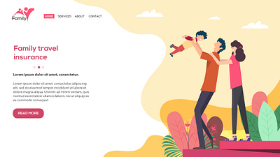 Family Landing Page Design character design color concept family graphicdesign landing page design landingpage vector