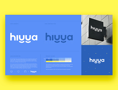 Hiyya - logo concept I blue brand identity brand strategy branding concept logo mockup pattern recruitment recruitment agency rough smile startup branding yellow